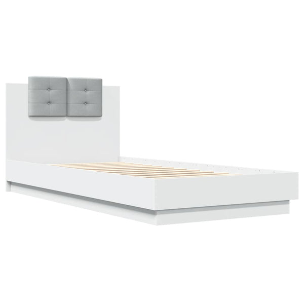 Bettgestell Weiß mit LED 90x200 cm