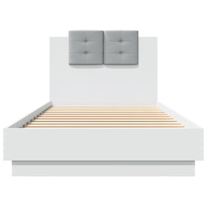 Bettgestell Weiß mit LED 90x200 cm