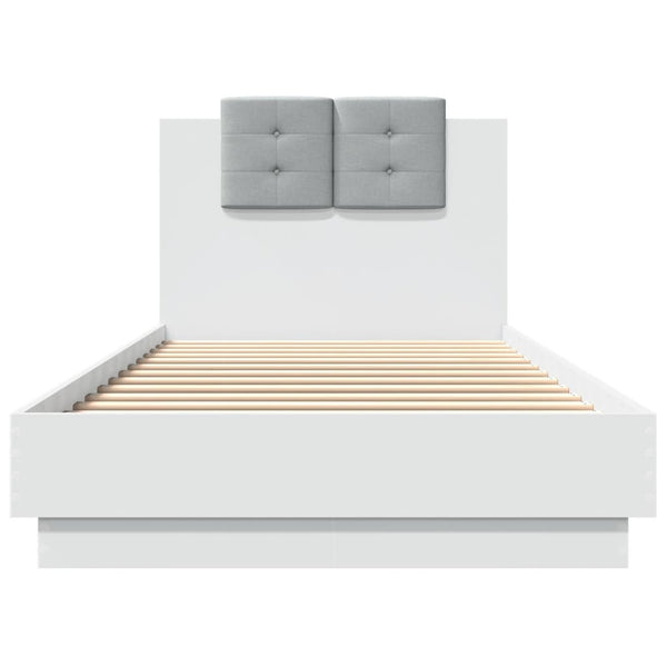 Bettgestell Weiß mit LED 90x200 cm