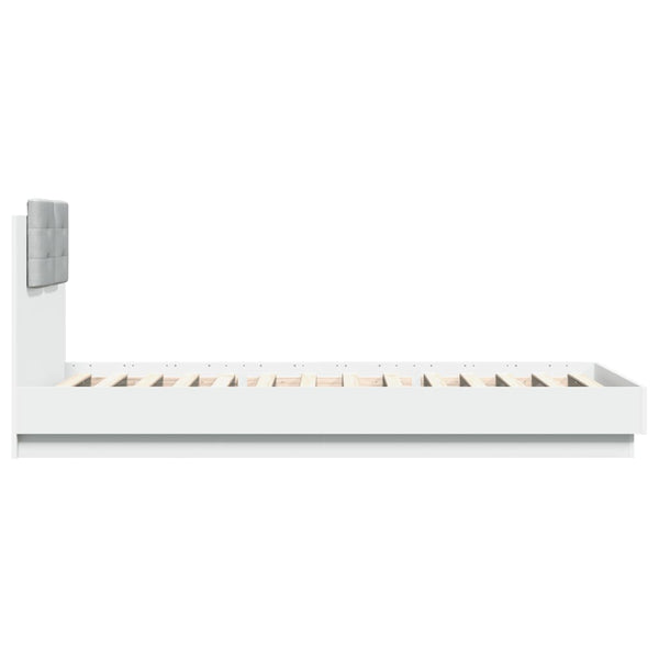 Bettgestell Weiß mit LED 90x200 cm