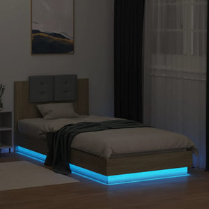 Bettgestell Sonoma Eiche 90x200cm mit LED