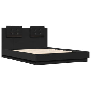 Bettgestell Schwarz mit LED 135x190 cm