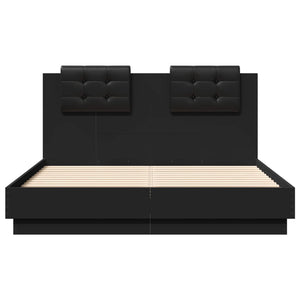 Bettgestell Schwarz mit LED 135x190 cm