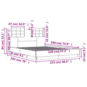 Bettgestell Sonoma-Eiche mit LED 120x190 cm