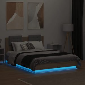 Bettgestell Sonoma-Eiche mit LED 120x190 cm