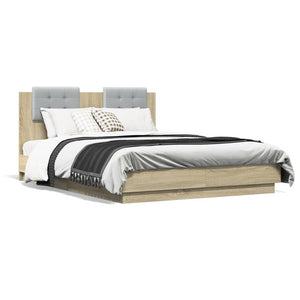 Bettgestell Sonoma-Eiche mit LED 120x190 cm