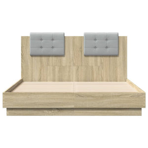 Bettgestell Sonoma-Eiche mit LED 120x190 cm