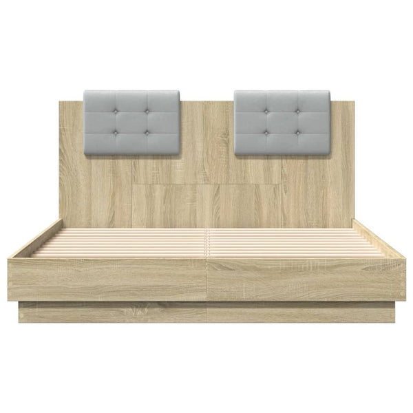 Bettgestell Sonoma-Eiche mit LED 120x190 cm