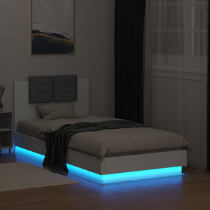Bettgestell Weiß mit LED 90x190 cm
