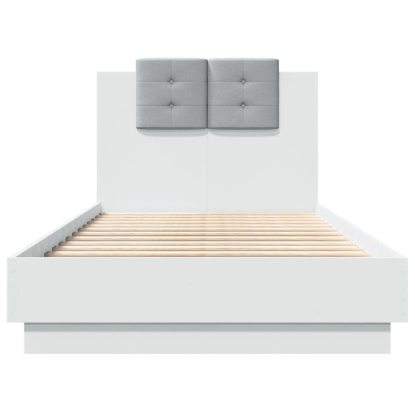 Bettgestell Weiß mit LED 90x190 cm