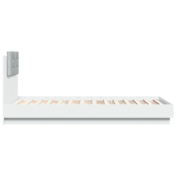Bettgestell Weiß mit LED 90x190 cm