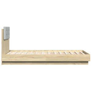 Bettgestell 90x190cm mit LED Sonoma-Eiche
