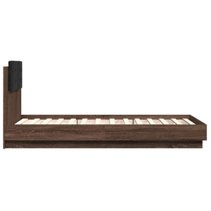 Bettgestell Braun Eiche mit LED 90x190 cm