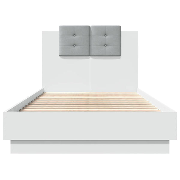 Bettgestell Weiß mit LED 75x190 cm