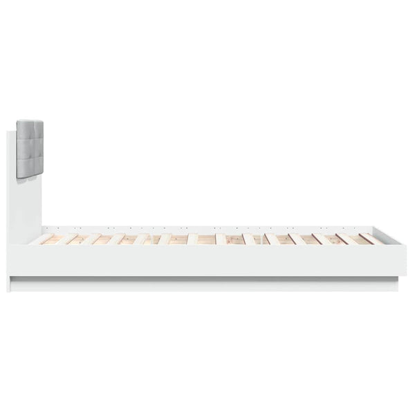 Bettgestell Weiß mit LED 75x190 cm