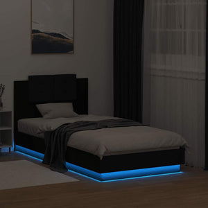 Bettgestell Schwarz mit LED 75x190 cm