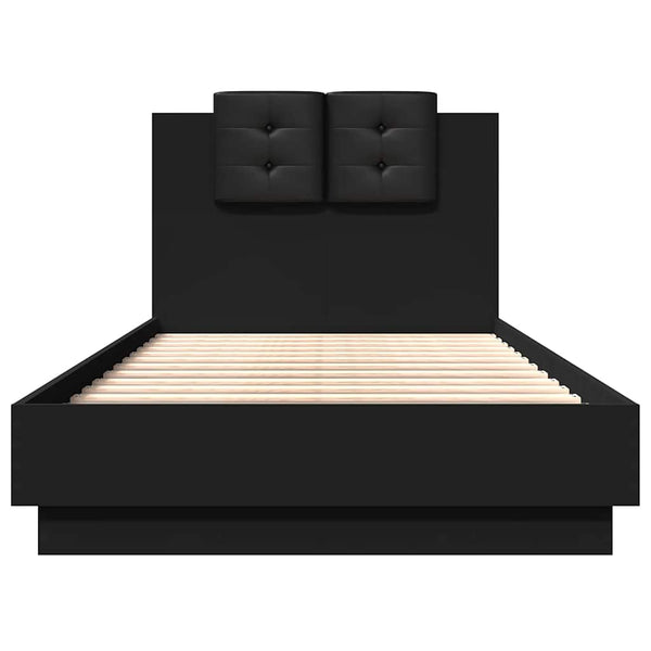 Bettgestell Schwarz mit LED 75x190 cm