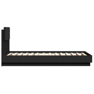 Bettgestell Schwarz mit LED 75x190 cm