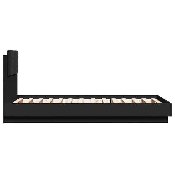 Bettgestell Schwarz mit LED 75x190 cm