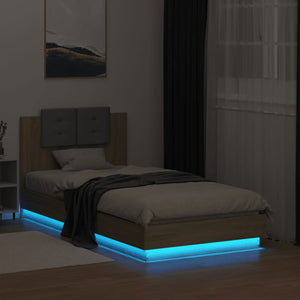 Bettgestell Sonoma Eiche mit LED 75x190 cm