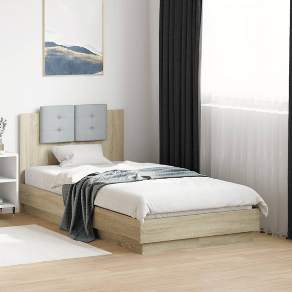 Bettgestell Sonoma Eiche mit LED 75x190 cm