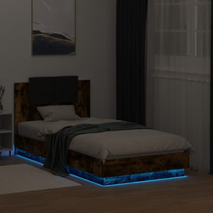 Bettgestell 75x190cm mit LED Räuchereiche