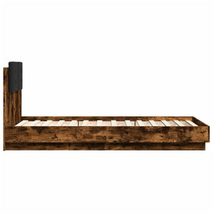 Bettgestell 75x190cm mit LED Räuchereiche