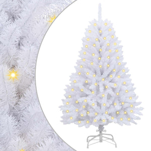 vidaXL Sapin de Noël artificiel blanc 120 cm PVC et métal