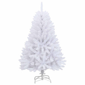 vidaXL Sapin de Noël artificiel blanc 120 cm PVC et métal