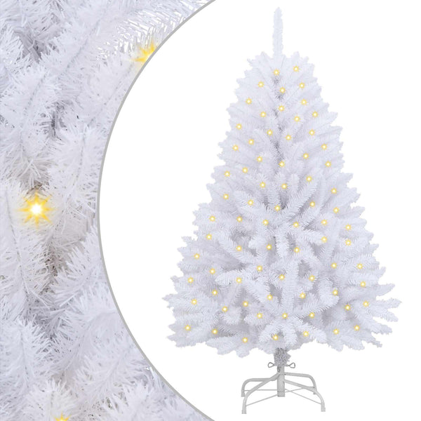 vidaXL Sapin de Noël Artificiel Blanc 150 cm PVC et Métal