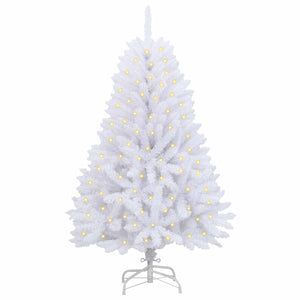 vidaXL Sapin de Noël Artificiel Blanc 150 cm PVC et Métal