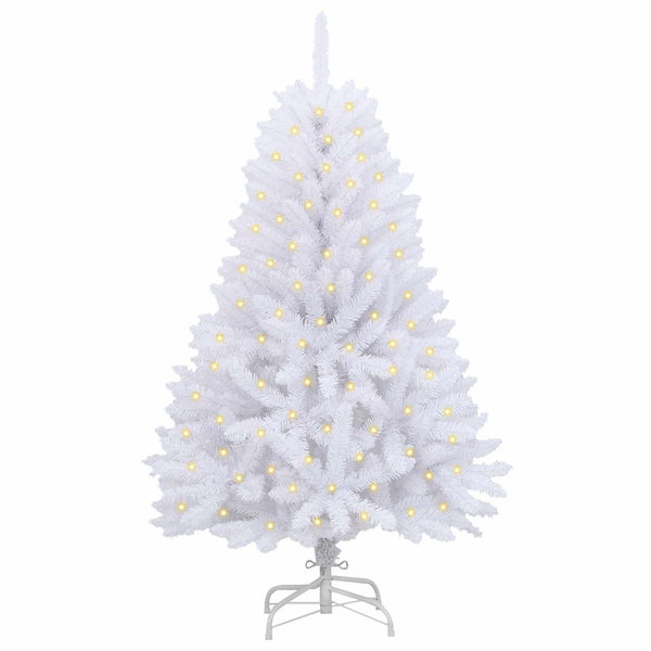 vidaXL Sapin de Noël Artificiel Blanc 150 cm PVC et Métal