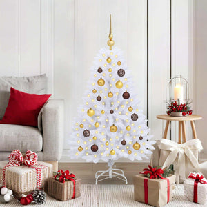 vidaXL Sapin de Noël artificiel blanc 68 x 68 x 120 cm PVC et métal