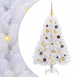 vidaXL Sapin de Noël artificiel blanc 68 x 68 x 120 cm PVC et métal