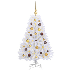 vidaXL Sapin de Noël artificiel blanc 68 x 68 x 120 cm PVC et métal