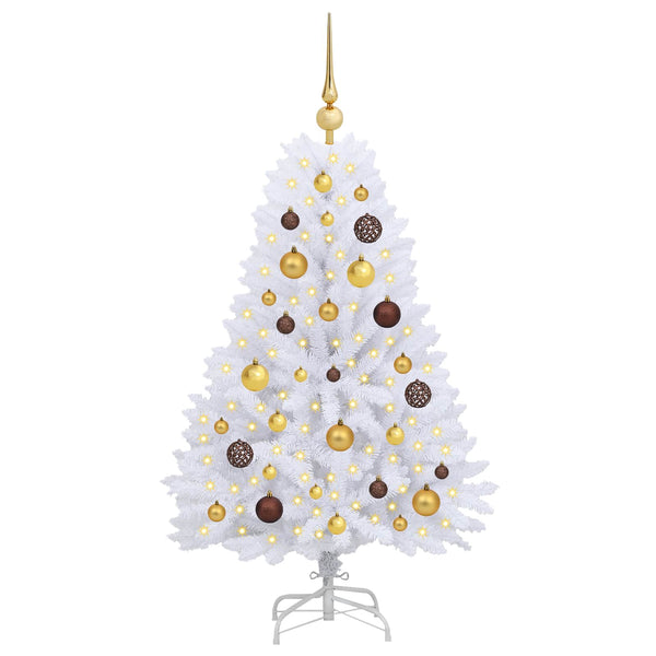 vidaXL Sapin de Noël artificiel blanc 68 x 68 x 120 cm PVC et métal