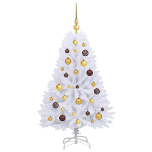vidaXL Sapin de Noël artificiel blanc 68 x 68 x 120 cm PVC et métal