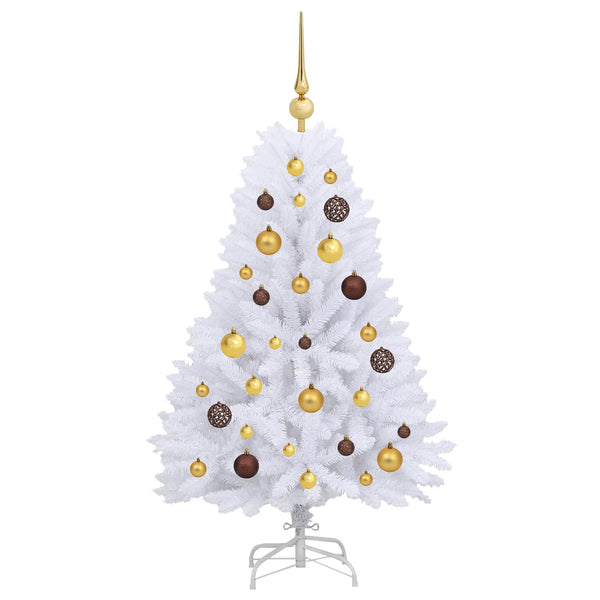 vidaXL Sapin de Noël artificiel blanc 68 x 68 x 120 cm PVC et métal