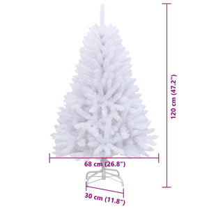 vidaXL Sapin de Noël artificiel blanc 68 x 68 x 120 cm PVC et métal