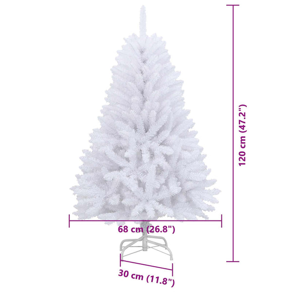 vidaXL Sapin de Noël artificiel blanc 68 x 68 x 120 cm PVC et métal