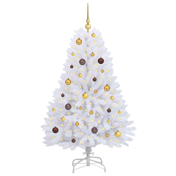 vidaXL Sapin de Noël artificiel blanc 80 x 80 x 150 cm PVC et métal