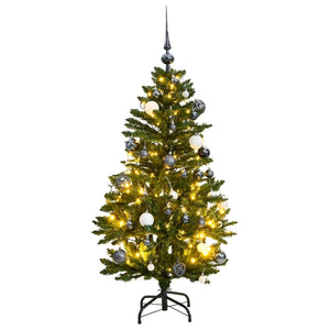 vidaXL Sapin de Noël artificiel pliable 150 LED et boules 120 cm