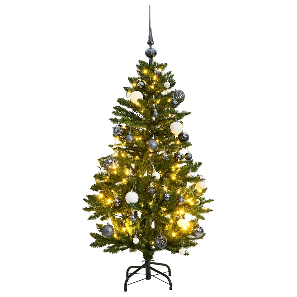 vidaXL Sapin de Noël artificiel pliable 150 LED et boules 120 cm
