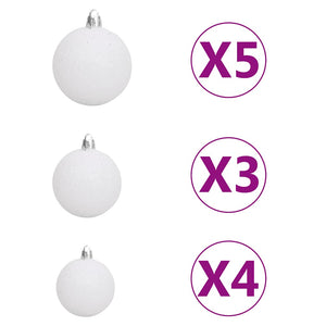 vidaXL Sapin de Noël artificiel pliable 150 LED et boules 120 cm
