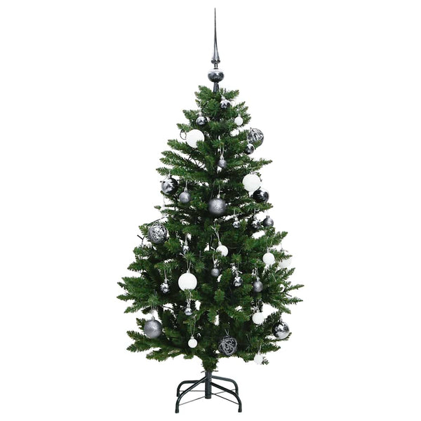 vidaXL Sapin de Noël artificiel pliable 150 LED et boules 120 cm