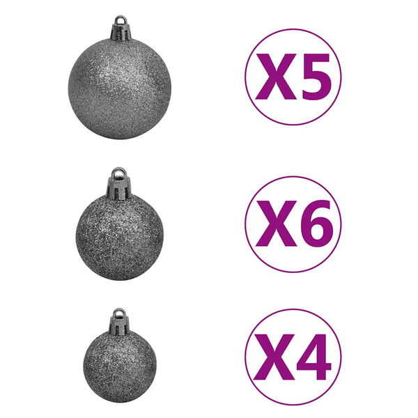 vidaXL Sapin de Noël artificiel pliable 150 LED et boules 120 cm