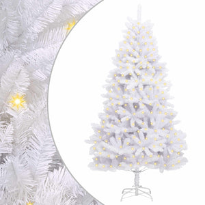 vidaXL Sapin de Noël artificiel blanc 180 cm PVC et métal