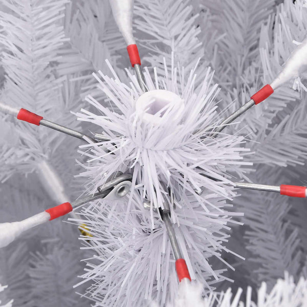 vidaXL Sapin de Noël Artificiel Blanc 240 cm PVC et Métal