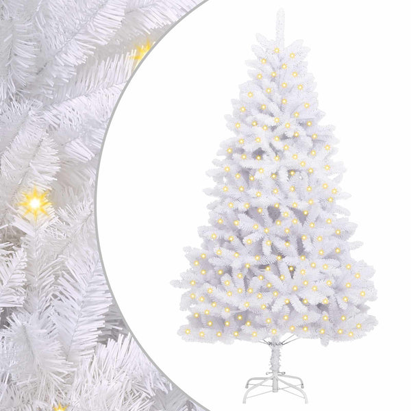 vidaXL Sapin de Noël Artificiel Blanc 240 cm PVC et Métal
