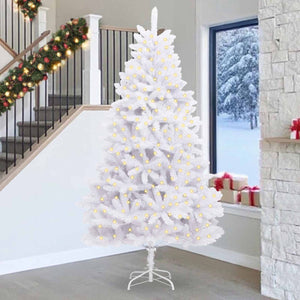 vidaXL Sapin de Noël Artificiel Blanc 270 cm PVC et Métal
